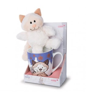 Taza Peluche Gato de nieve Blanco
