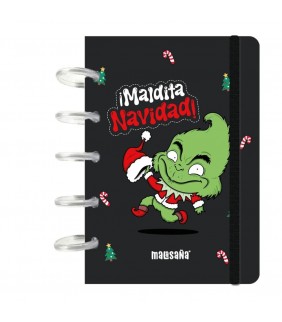 CUADERNO A6 - NEGRO - ¡MALDITA NAVIDAD 
