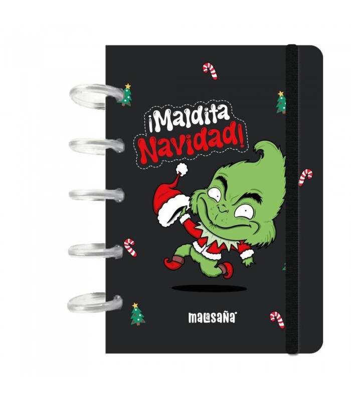CUADERNO A6 - NEGRO - ¡MALDITA NAVIDAD 