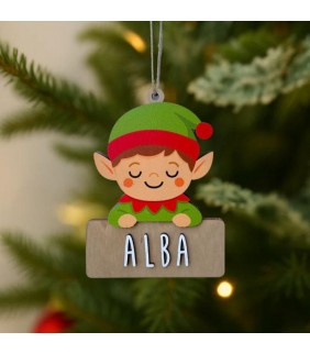 Adorno de Navidad Elfo personalizado