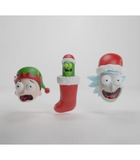 Set de 3 adornos de navidad rick & morty-rick  mor