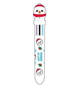 Boligrafo 10 Colores Muñeco de Nieve