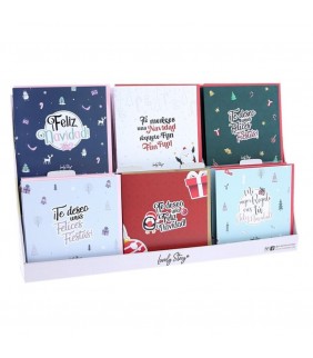 EXPOSITOR SURTIDO TARJETAS DE NAVIDAD 12 DISEÑOS