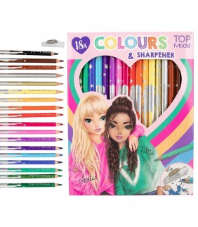 TOPModel 18 lápices de colores con sacapuntas