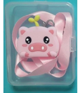 Caja para mascarilla para colgar al cuello Cerdito