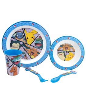 SET MICRO 5 PCS  PLATO  CUENCO  VASO 260 ML Y CUBI