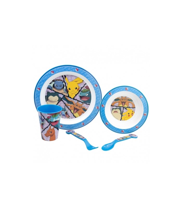SET MICRO 5 PCS  PLATO  CUENCO  VASO 260 ML Y CUBI
