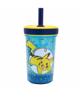 VASO PP ANTIVUELCO CON PAJITA DE SILICONA 370 ML P