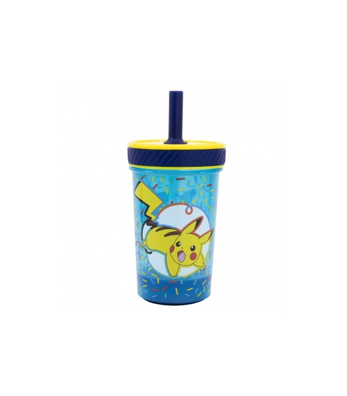 VASO PP ANTIVUELCO CON PAJITA DE SILICONA 370 ML P