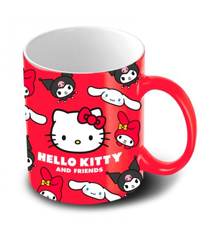Hello Kitty Faces-Taza  Rojo