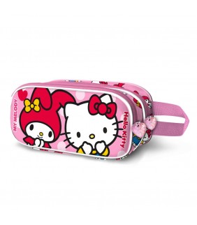 Hello Kitty Lovely-Estuche Portatodo 3D Doble  Ros