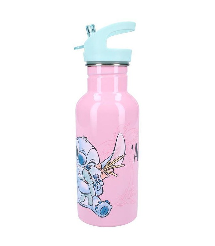BOTELLA ALUMINIO TERMICA CON PAJITA 500ML STITCH T