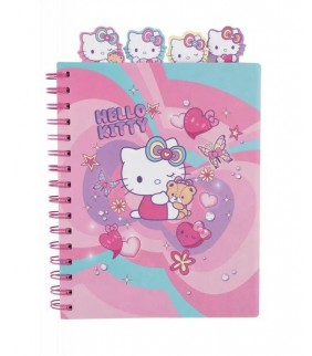 CUADERNO HELLO KITTY ESPIRALES DIVISORES