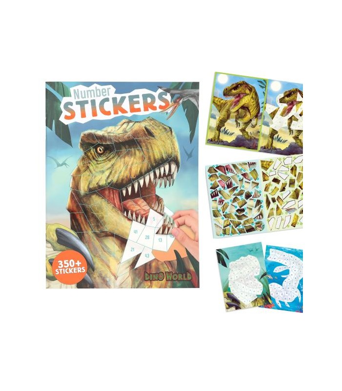Dino World libro de pegatinas por números