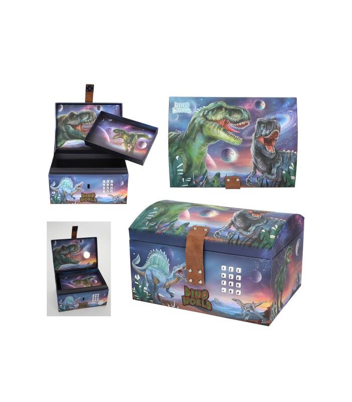 Dino World cofre del tesoro con código  sonido y l