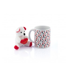 Taza BIGBUY LOVE con Corazones y Osito