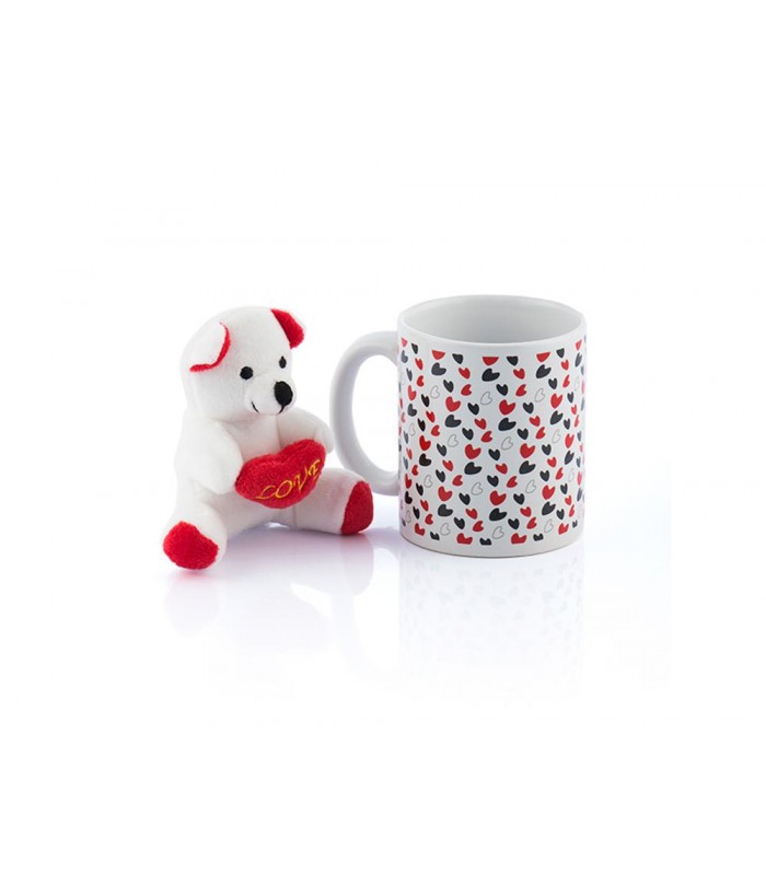 Taza BIGBUY LOVE con Corazones y Osito