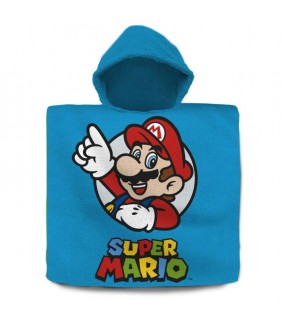 Poncho toalla Super Mario Bros algodon