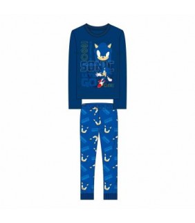  PIJAMA LARGO INTERLOCK SONIC TALLA 8 AÑOS