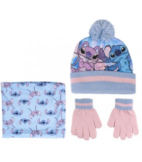 Gorro  guantes y braga Stitch Infantil