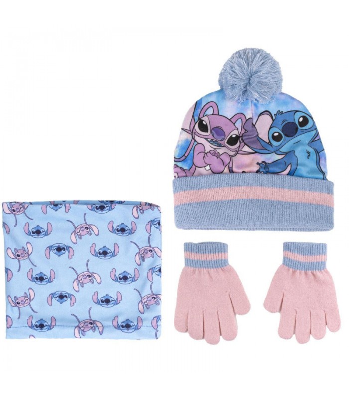 Gorro  guantes y braga Stitch Infantil