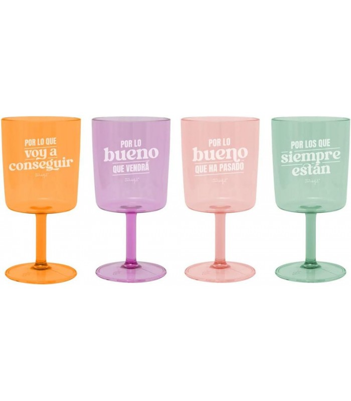 Mr  Wonderful Set de 4 vasos de vino para brindar 