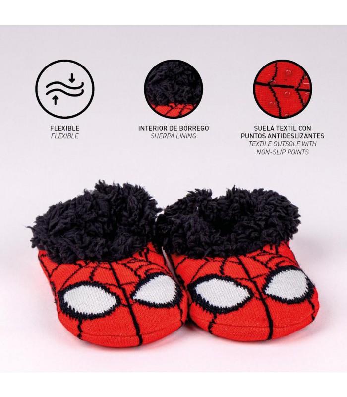 Zapatillas De Casa Suela Blanda Calcetín Spiderman