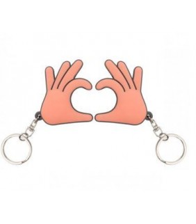SET DE 2 LLAVEROS - MANOS EN FORMA DE CORAZÓN MIST