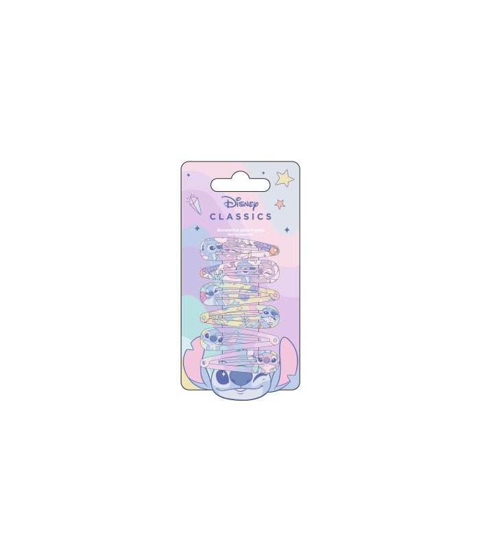 accesorios pelo clips 6 piezas stitch