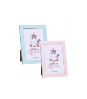 Portafoto UNICORNIO 20X25  2C azul o rosa