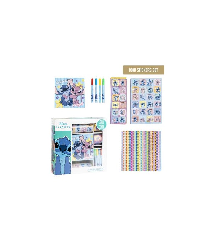 SET STICKERS 1000 PIEZAS STITCH
