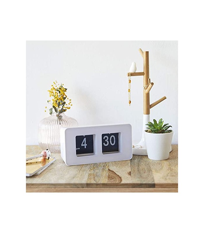 Balvi Reloj sobremesa Flip Clock Color Blanco 