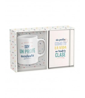 Set Regalo Taza con libreta profe