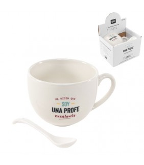 TAZA CON CUCHARA 265ML PROFE