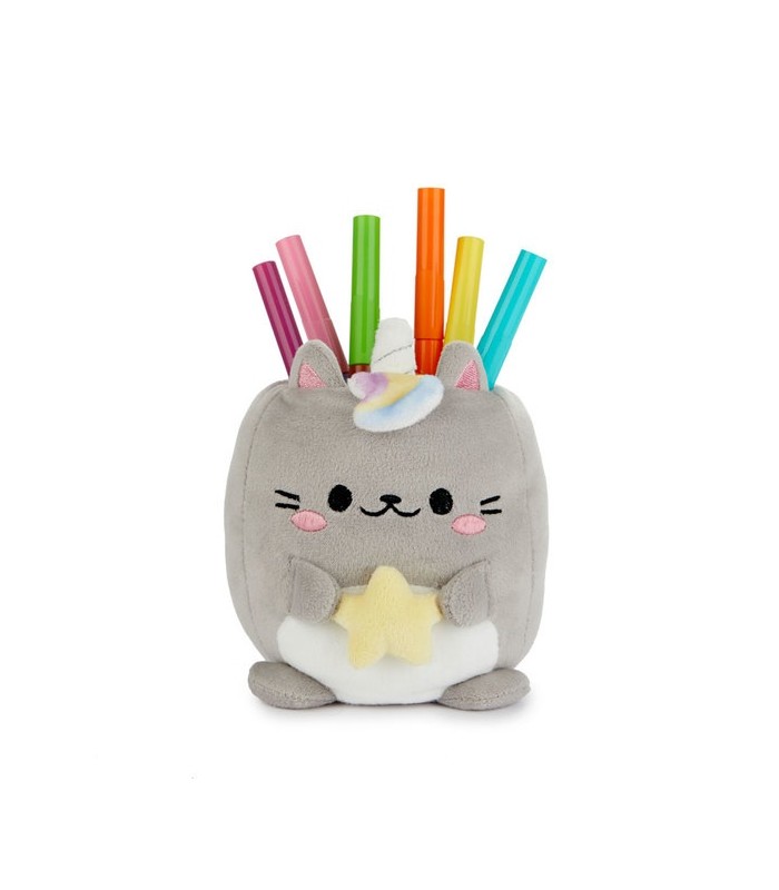Portalápices Fluffy Kawaii Starry gris