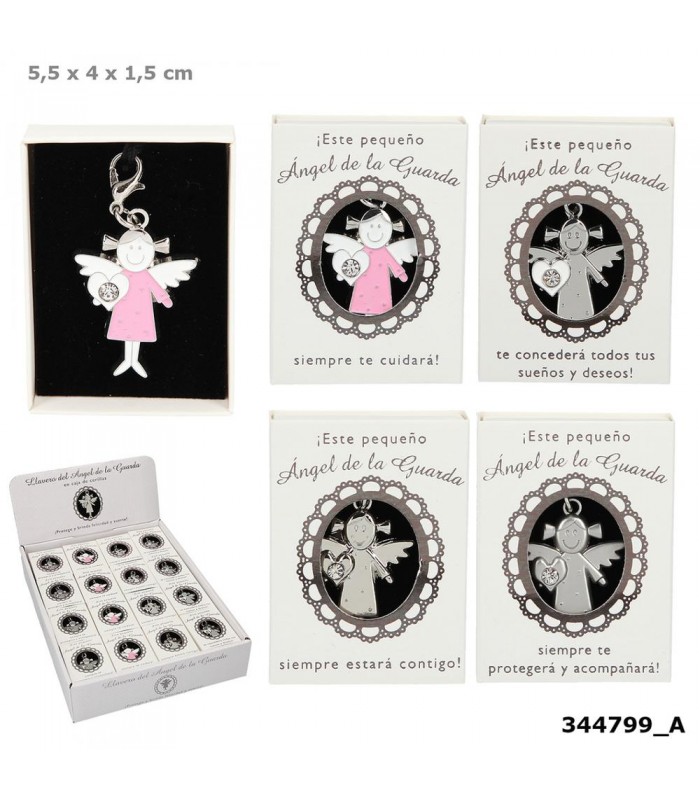 Colgante llavero Angel de la guarda en caja 4m