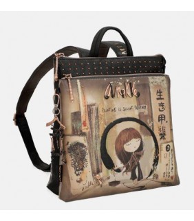 Mochila mediana negra Shoen