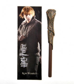 Bolígrafo varita y marcapáginas Ron Weasley