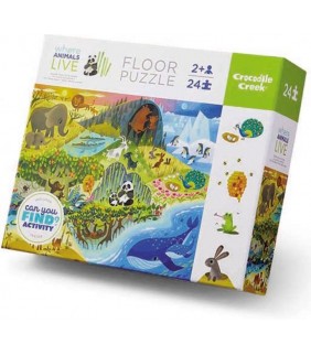  2 AÑOS Puzzle 24pc habitat de los Animales