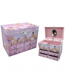 JOYERO MUSICAL C/4 CAJONES MD  JK235 19x12x15cm
