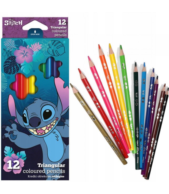 LAPICEROS DE COLORES STITCH 12 UNIDADES