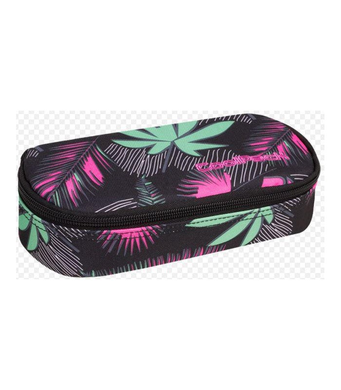 Estuche ovalado Flores negro