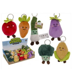 Llavero de metal  verduras de peluche