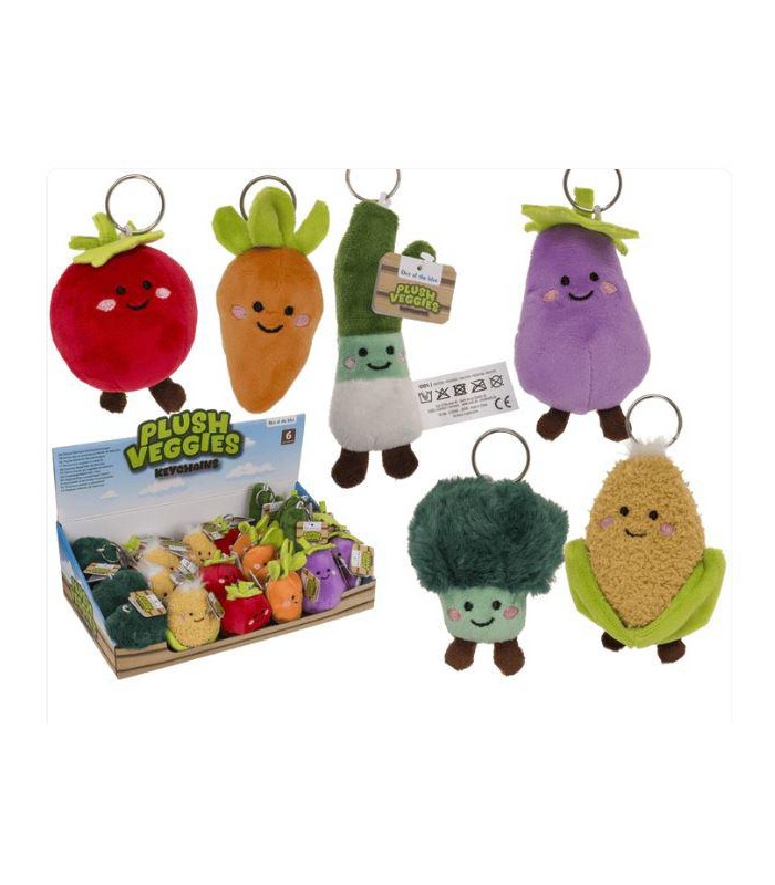 Llavero de metal  verduras de peluche