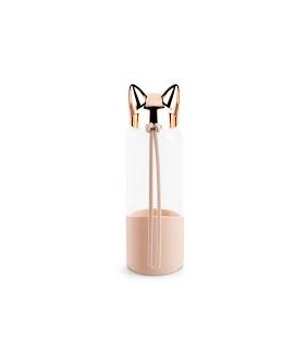 Botella de borosilicato 350ml  CAT  dorado/rosa