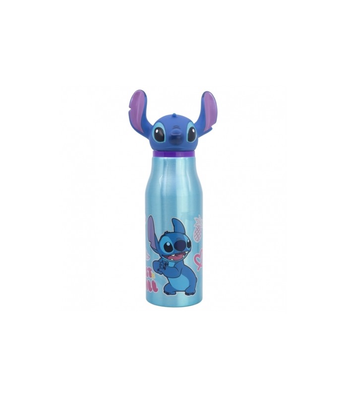 BOTELLA ALUMINIO CON FIGURITA 3D 690 ML STITCH DRA