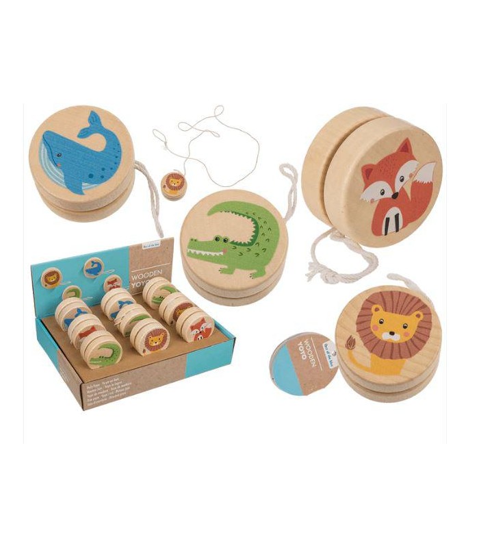 Yoyo de madera  Animales  aprox  5 5 x 3 cm