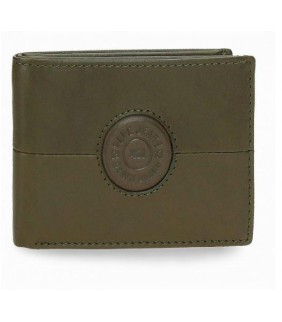 CARTERA DE PIEL CRACKER VERDE CAQUI