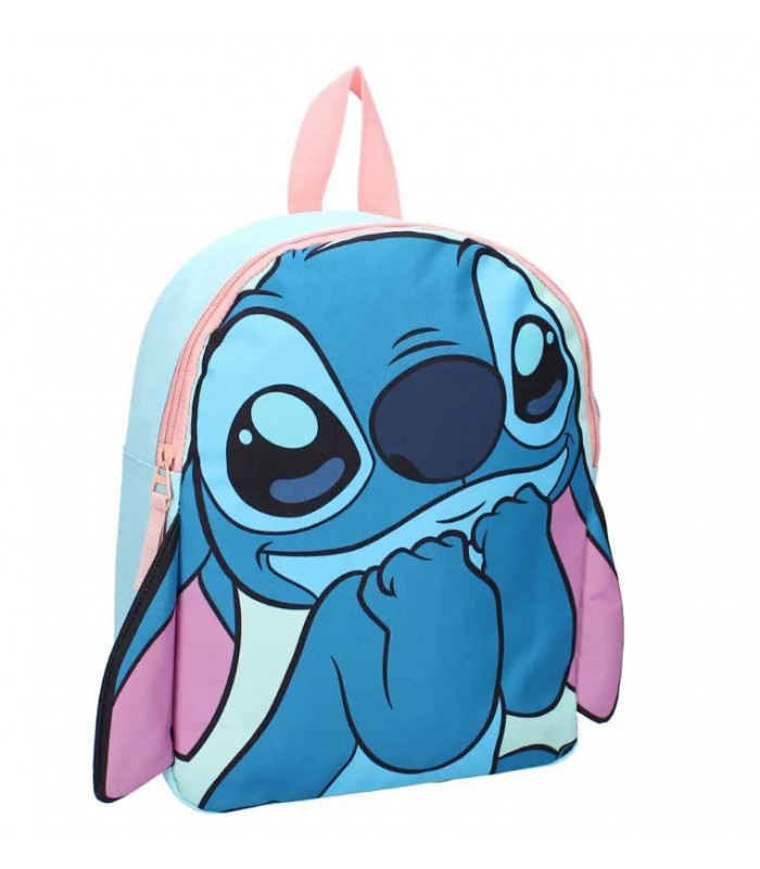 MOCHILA GUARDERIA STITCH OREJITAS AZUL PASTEL SIPE