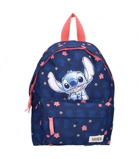MOCHILA INFANTIL STITCH CON BOLSILLO FRONTAL MARIN